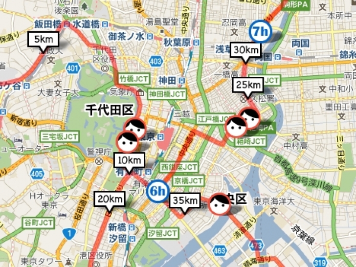 ランナーとサポーターの位置情報を共有する「ONE TOKYO」